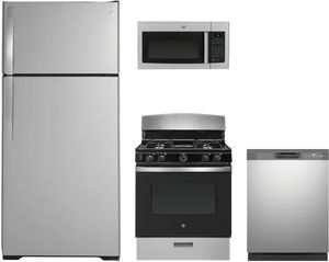 GE 4 Piece Stainless Steel Kitchen Package