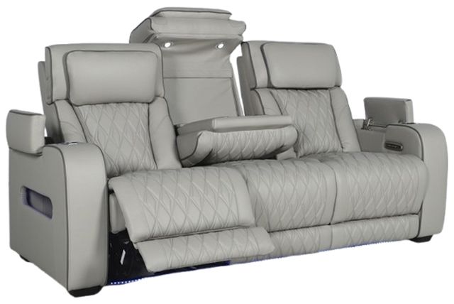 American Wholesale Furniture Opulence Taupe Power Reclining Sofa with Power Headrest-0