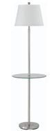 Cal® Lighting & Accessories Andros Brushed Steel Floor Lamp with Glass Tray-0