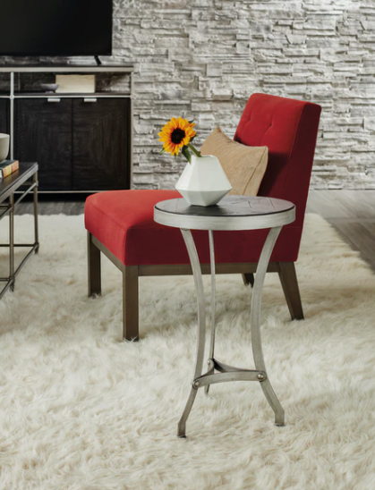 Hooker® Furniture Saint Armand Black Martini Table with Brushed Pewter Base-1
