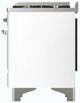 Ilve® Majestic III 60" White Pro Style Dual Fuel Liquid Propane Range with French Top and Chrome Trim-3