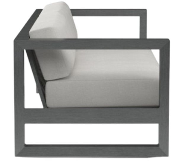 Sunset West Redondo Slate Aluminum Outdoor Sofa with Cast Silver Cushion-1