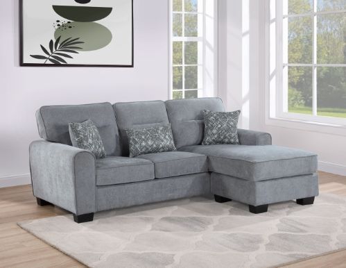 Milton Greens Stars 2-Piece Light Gray Fabric Cushioned Arm Sectional-2