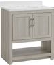 Linon Barkley 2-Piece Sandstone 31" Vanity Mirror and Floor Cabinet Set-2