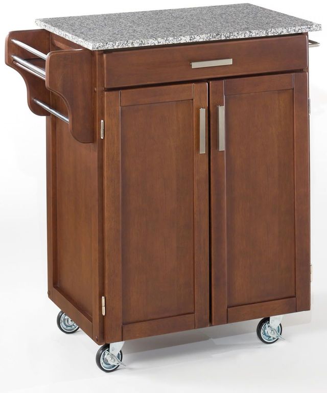 homestyles® Cuisine Cart Cherry/Salt-and-Pepper Granite Kitchen Cart-0
