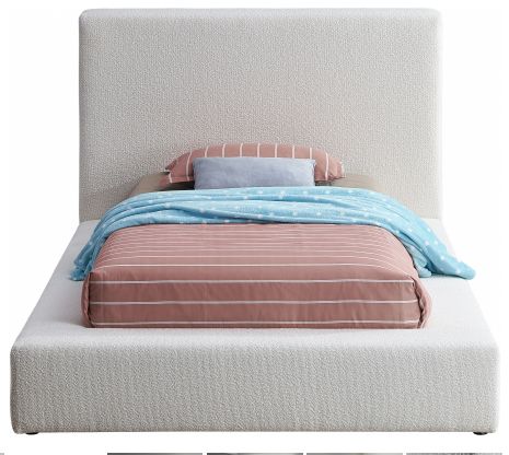 Meridian Furniture Terra Cream Upholstered Twin Panel Bed-1