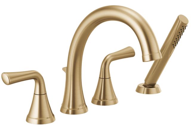 Delta Kayra® 17 Series Champagne Bronze Roman Roman Tub Trim with Hand Shower-0