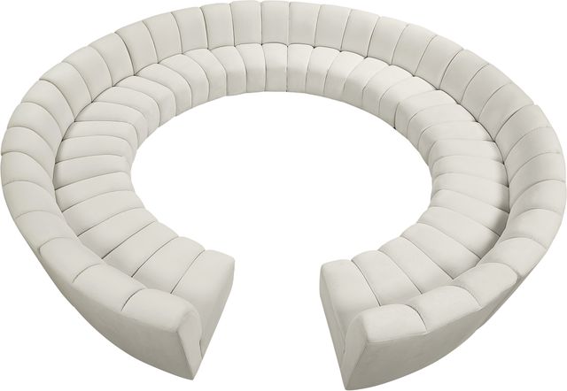Meridian Furniture Infinity 12-Piece Cream Velvet Modular Sectional-3