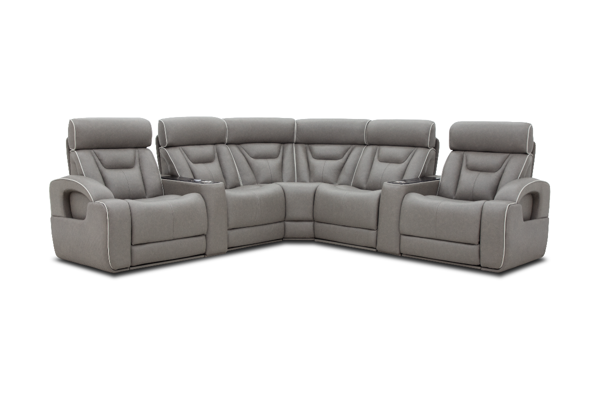 Starwarz 7 Piece Media Leather Sectional | Walker Furniture