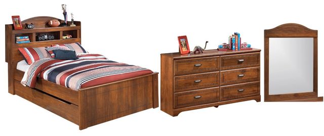 Signature Design by Ashley® Barchan 3-Piece Medium Brown Full Panel Bed Set-0