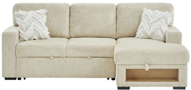 Global Furniture USA U0222 2-Piece Ivory L-Shaped Sectional with Chaise and Pull Out Sofa Bed -3