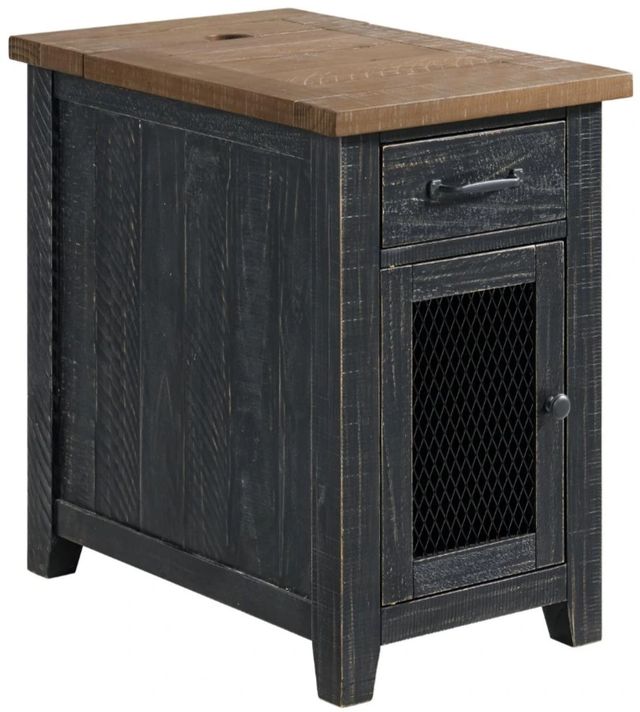 Martin Svensson Rustic Driftwood Side Table with Black Base-0