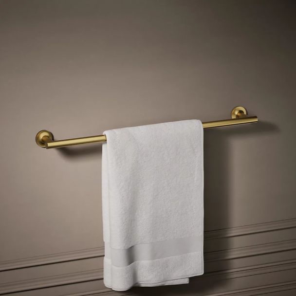 KOHLER® Purist® Vibrant Brushed Moderne Brass 24" Towel Bar-1