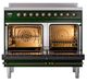 Ilve® Nostalgie II Noblesse 40'' Emerald Green Pro Style Induction Range with Burnished Trim-2
