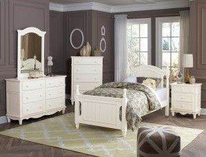 Mazin Furniture Clementine White Twin Bed-1