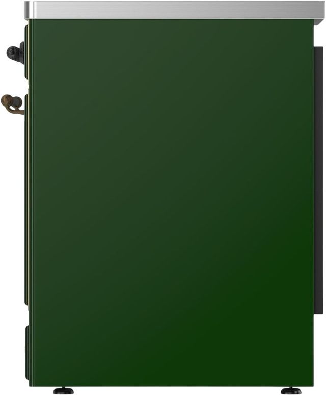 Ilve® Majestic III 30" Emerald Green Pro Style Induction Range with Triple Glass Door and Burnished Trim-3