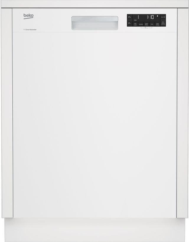 Beko 24" White Front Control Built In Dishwasher-0