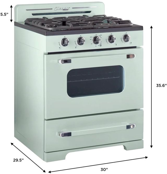 Unique Appliances Classic Retro 30" Summer Mint Green Freestanding Gas Range-1