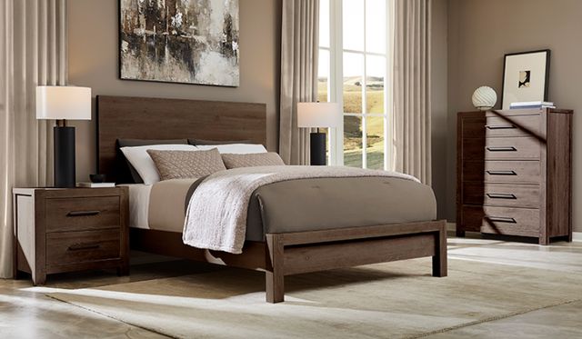 Artisan & Post by Vaughan-Bassett Joinery Espresso Oak California King Plank Panel Bed-1