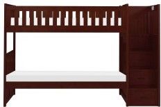 Mazin Furniture Rowe Cherry Twin/Twin Youth Step Bunk Bed-1