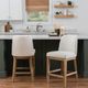 Linon Torres 2-Piece Cream/Natural Brown Upholstered Counter Stool Set-1