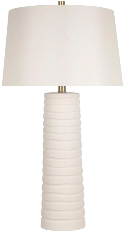Classy Living 2-Piece Calming Flow Textured White Table Lamp Set-0