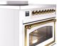 Ilve® Nostalgie II Noblesse 36'' White Pro Style Induction Range with Brass Trim-4