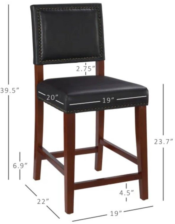 Linon Brook Black/Walnut Counter Stool-2