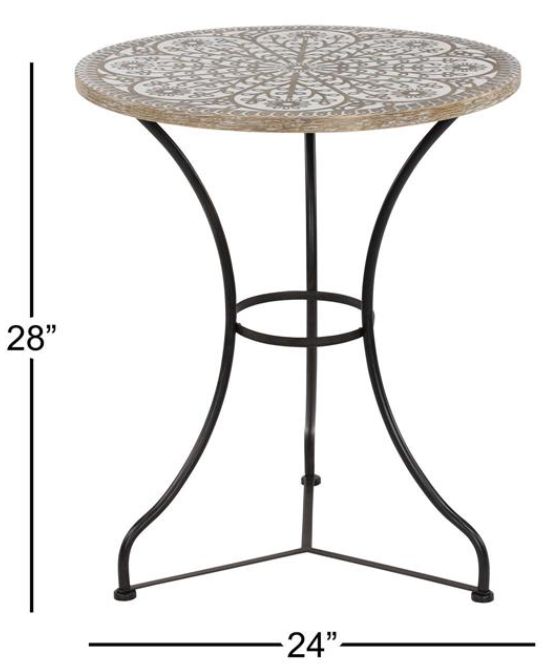 Deco Marche White Side End Accent Table-3