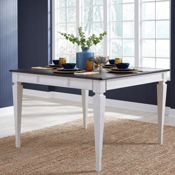 Liberty Furniture Allyson Park Charcoal Counter Height Leg Table with Wirebrushed White Base-1