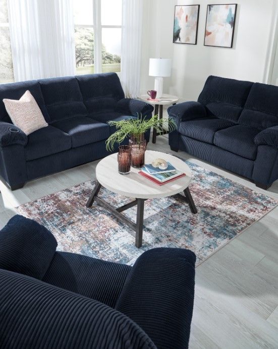 Signature Design by Ashley® SimpleJoy Navy Sofa-4