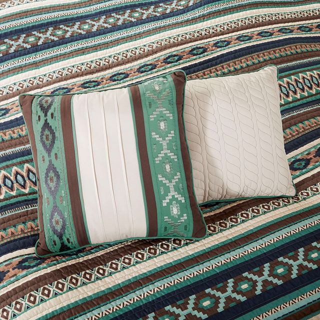 Olliix by Madison Park 6 Piece Blue Full/Queen Malone Reversible Coverlet Set-4