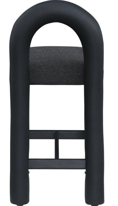 Meridian Furniture Amari Black Boucle/Vegan Leather Upholstered Counter Stool-3