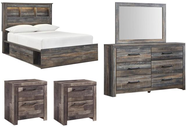 Signature Design by Ashley® Drystan 5-Piece Multi King Bookcase Bed Set-0