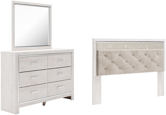 Signature Design by Ashley® Altyra 3-Piece White King Upholstered Panel Headboard Bedroom Set-0