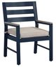 Signature Design by Ashley® East Beach Driftwood/Navy Blue Fabric/Metal Outdoor Chair-0