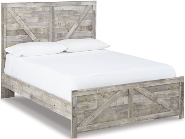 Benchcraft® Hodanna Whitewash Queen Crossbuck Panel Bed-0