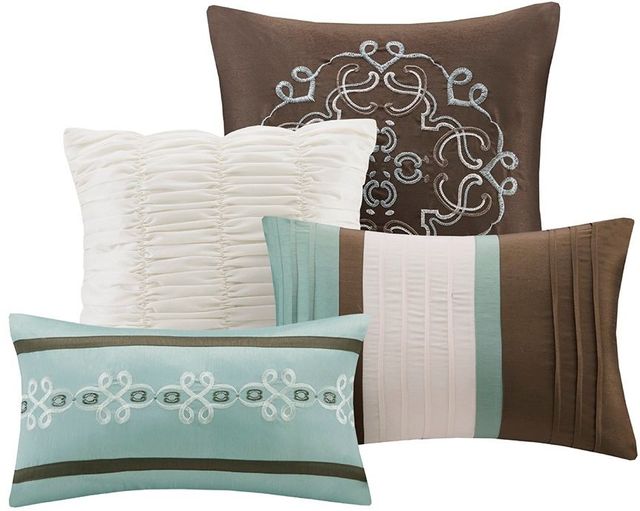 Olliix by Madison Park Essentials 24 Pieces Seafoam Queen Jelena Room in a Bag Set-4