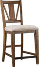 Magnussen Home® Bay Creek 2-Piece Baja Fog/Toasted Nutmeg Counter Chair Set with Upholstered Seat-0