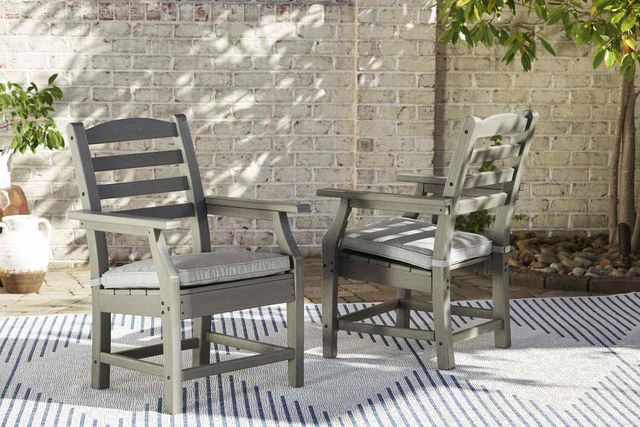 Signature Design by Ashley® Visola 2-Piece Gray Outdoor Arm Chair-1