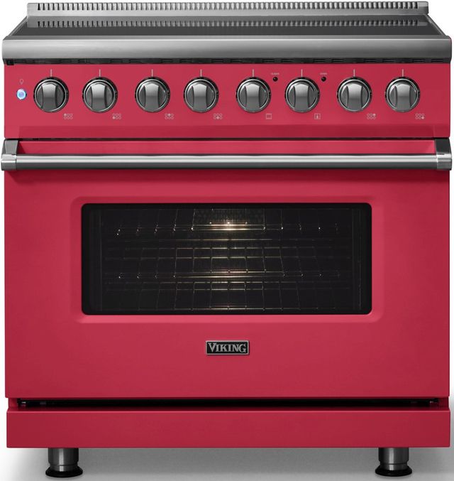 Viking® 5 Series 36" Valentine Pro Style Induction Range with Polished Chrome Trim-3