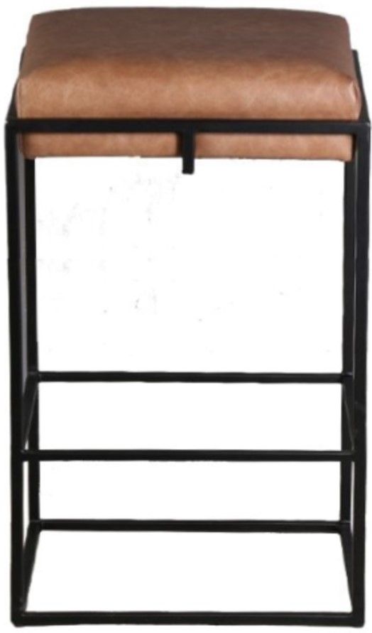 Home Trends & Design New York Black/Cognac Counter Stool-0