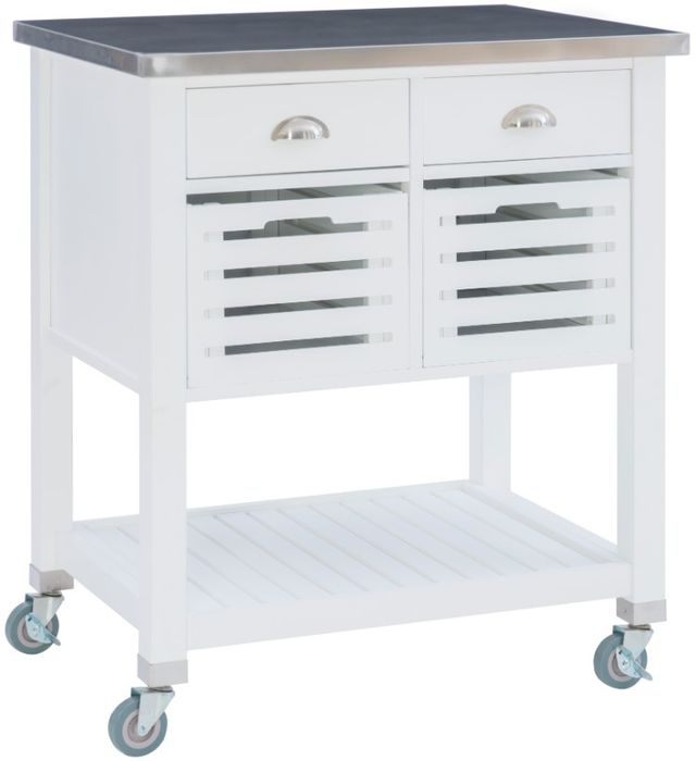 Linon Robbin White Kitchen Cart-0