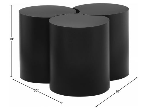 Meridian Furniture Dimple 3-Piece Black 16" Modular Nesting Coffee Table Set-2