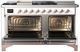 Ilve® Majestic III 60" White Pro Style Dual Fuel Liquid Propane Range with French Top and Copper Trim-1