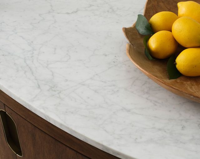 aspenhome® Caden Spiced Caramel Bar Cabinet with Marble Top-3