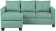 Mazin Furniture Phelps 2-Piece Teal Reversible Sofa Chaise Sectional-3