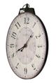 A & B Home White Large Oval Wooden Wall Clock-1