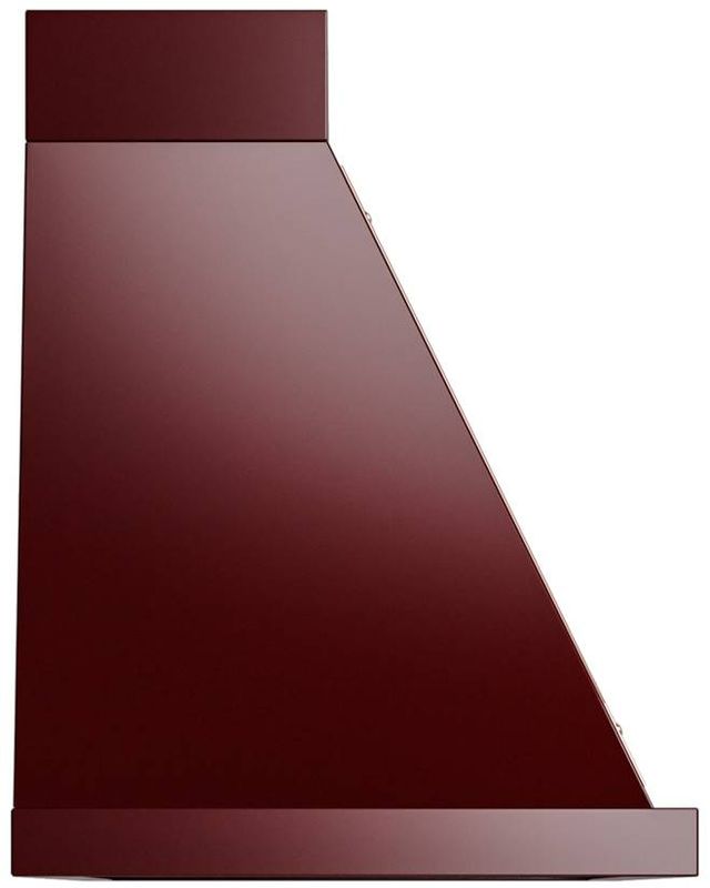 Ilve® Nostalgie II Noblesse 48" Burgundy Wall Mounted Range Hood with Copper Trim-2