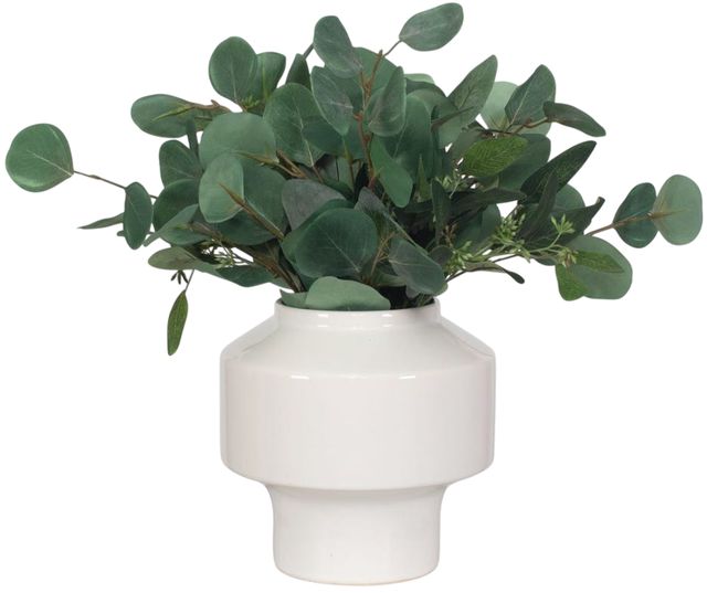 Uttermost® Essence Eucalyptus Gloss White/Green Accent and Vase-2